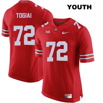 Youth NCAA Ohio State Buckeyes Tommy Togiai #72 College Stitched Authentic Nike Red Football Jersey SN20O47QH